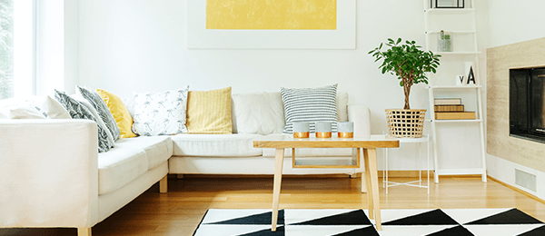 Modern clean living room