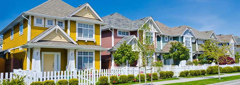 Houses in neighborhood