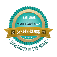 MortgageCX Likelihood to Use again MortgageCX Likelihood to Use again award logo