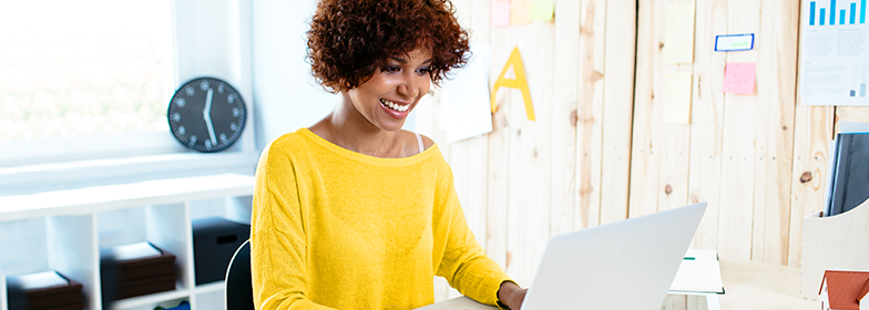 A woman on her laptop