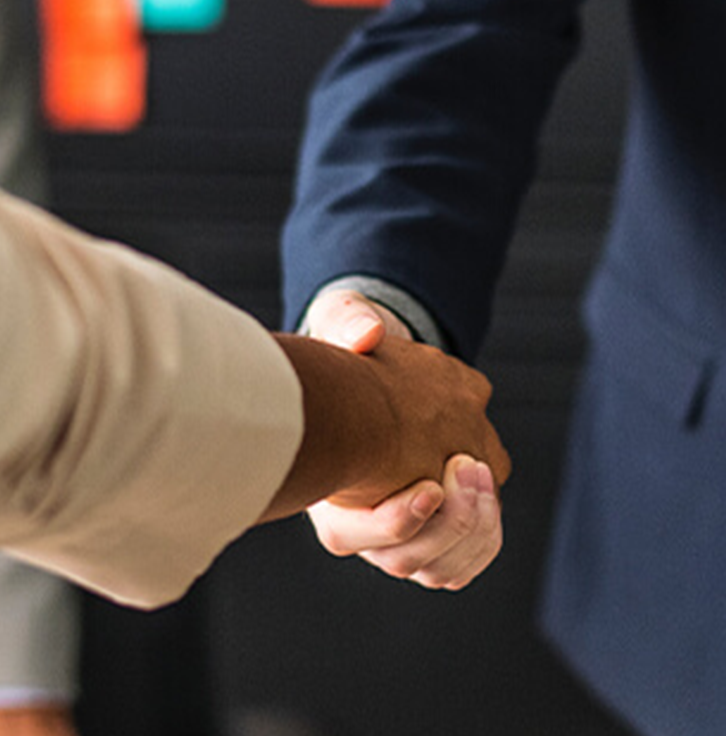 Two business people shaking hands