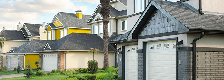 Yellow house in neighborhood