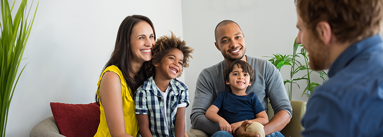 A family smiling